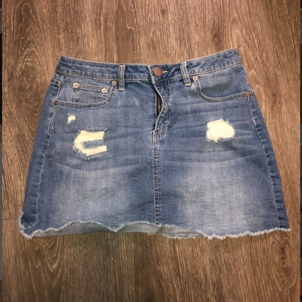 Mid Rise Jean Skirt